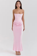 Maisy | Dames Strapless Corset Maxi Bruiloft Gast Jurk