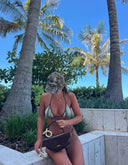 Mikayla | Groen gestreepte bikini