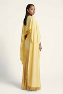 Mariah | Dames Cape Mouw Fringe Maxi Avond Bruiloft Gast Jurk