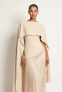 Mariah | Dames Cape Mouw Fringe Maxi Avond Bruiloft Gast Jurk