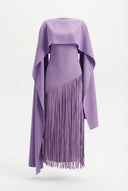 Mariah | Dames Cape Mouw Fringe Maxi Avond Bruiloft Gast Jurk
