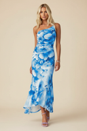 Marissa | Dames Eén-Schouder Bloemen Maxi Bruidsgast Jurk