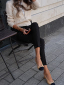 Marleigh | Dames Zip Hoge Hals Lange Mouw Gebreide Cardigan