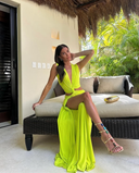 Meadowlyn | Dames Tropic Drape Maxi Zomer Vakantiekleed