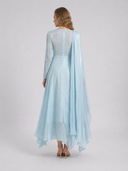 Madelyn | Dames Draped Lange Mouwen Maxi Bruidsgast Jurk