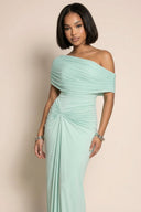 Melanie | Off-Shoulder Draped Maxi Prom Bruids Gast Jurk