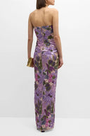 Novalee | Dames Strapless Bloem Versierd Bodycon Maxi Jurk
