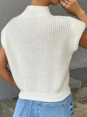Nyomi | Dames Top met Korte Mouwen en Chevron Patroon Kabelbrei