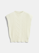 Nyomi | Dames Top met Korte Mouwen en Chevron Patroon Kabelbrei