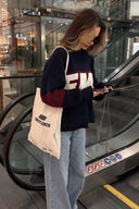 Payton | Dames Drop Shoulder Lange Mouw Graphic Gebreide Trui