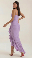 Phoebe | Dames Mouwloze Ruffle Maxi Herfst Bruiloft Gast Jurk