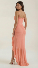 Phoebe | Dames Mouwloze Ruffle Maxi Herfst Bruiloft Gast Jurk