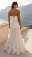 Prairie | Dames Corset Strapless Geplooid Maxi Herfst Bruidsgast Jurk