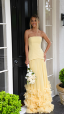Prairie | Dames Corset Strapless Geplooid Maxi Herfst Bruidsgast Jurk