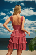 Presley | Dames Starfish Cutout Gelaagde Ruffle Plissé Mini Jurk