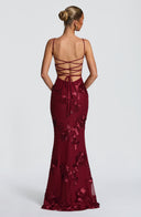 Quincy | Dames Sweetheart Halslijn Bloem Geborduurde Maxi Herfst Gelegenheid Jurk
