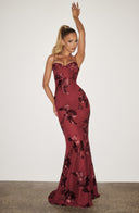 Quincy | Dames Sweetheart Halslijn Bloem Geborduurde Maxi Herfst Gelegenheid Jurk