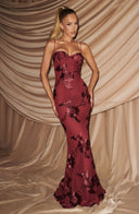 Quincy | Dames Sweetheart Halslijn Bloem Geborduurde Maxi Herfst Gelegenheid Jurk