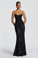Quincy | Dames Sweetheart Halslijn Bloem Geborduurde Maxi Herfst Gelegenheid Jurk