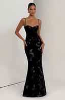 Quincy | Dames Sweetheart Halslijn Bloem Geborduurde Maxi Herfst Gelegenheid Jurk