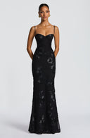 Quincy | Dames Sweetheart Halslijn Bloem Geborduurde Maxi Herfst Gelegenheid Jurk
