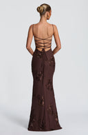 Quincy | Dames Sweetheart Halslijn Bloem Geborduurde Maxi Herfst Gelegenheid Jurk