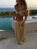 Ramona | Vrouwen Off-Shoulder Gerimpeld Zomer Set