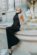 Rayna | Dames Hoge Hals Mouwloze Rugloze Kanten Bodycon Maxi Jurk