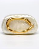Rosa | Women’s Marbled Acrylic Clutch Bag with Chain Strap