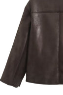 Rozemarijn | Dames Faux Leather Shearling Aviator Jacket