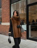Ruth | Dames Mouwloze Faux Bont Hoge Hals Jas