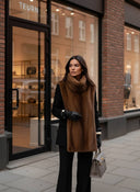 Ruth | Dames Mouwloze Faux Bont Hoge Hals Jas