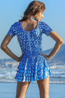 Sadie | Dames Mini-jurk met Hoge Hals en Pailletten