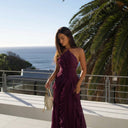 Samara | Dames Halter Nek Plissé Ruffle Maxi Jurk