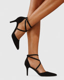 Saskia | Dames Cross Strap Stiletto Puntige Hakken
