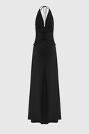 Selene | Dames Kanten Plunge Rugloze Maxi Jurk