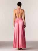 Selene | Dames Kanten Plunge Rugloze Maxi Jurk