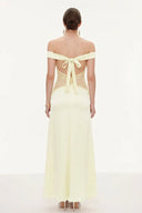 Selene | Dames Kanten Plunge Rugloze Maxi Jurk