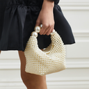 Selina | Dames Parels Beaded Top Handle Mini Feesttas