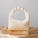 Selina | Dames Parels Beaded Top Handle Mini Feesttas