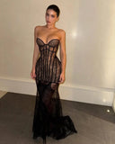 Serenity | Dames Strapless Kant Bustier Maxi Jurk
