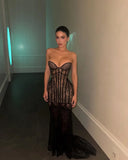 Serenity | Dames Strapless Kant Bustier Maxi Jurk