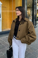 Shannon | Dames Cropped Hoge Hals Utility Jas