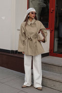 Sonia | Dames Gewatteerde Trenchcoat met Puntkraag