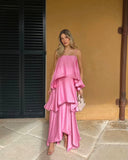 Stacey | Maxi-jurk met gelaagde ruches