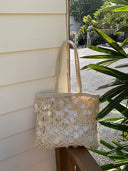 Suze | Dames Sequined Geweven Schoudertas Vakantie Strandtas