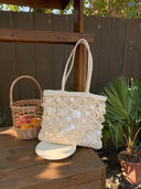 Suze | Dames Sequined Geweven Schoudertas Vakantie Strandtas