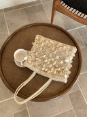 Suze | Dames Sequined Geweven Schoudertas Vakantie Strandtas