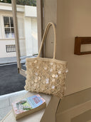 Suze | Dames Sequined Geweven Schoudertas Vakantie Strandtas