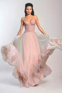 Tabitha | Dames Kant Corset Tulle Maxi Prom Jurk